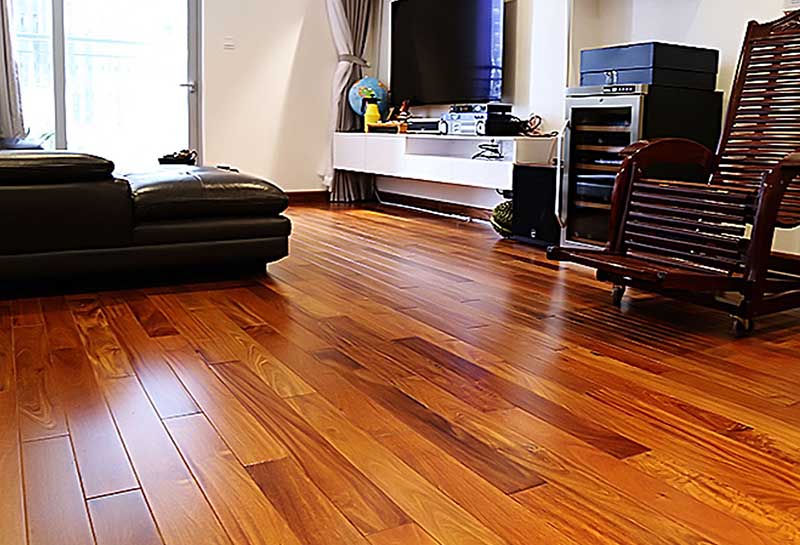lát sàn gỗ tự nhiên theo kiểu thẳng