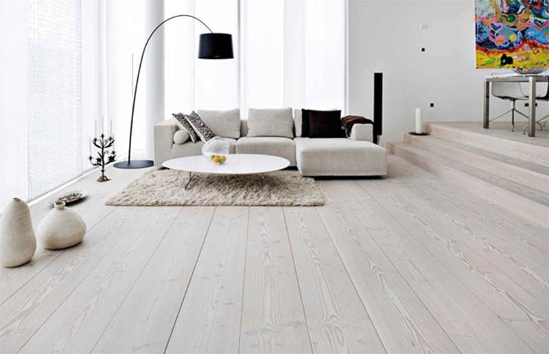 lát sàn gỗ phòng khách theo phong cách đon giản