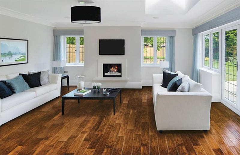 sàn gỗ tự nhiên lát phòng khách